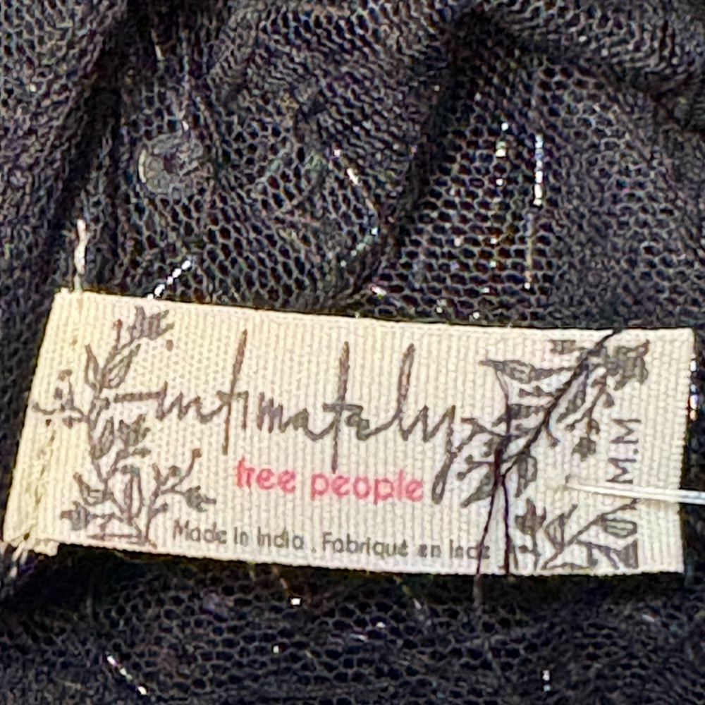 Free People intimately Black Sheer Lace Chemise size Medium NWT - Picture 4 of 16